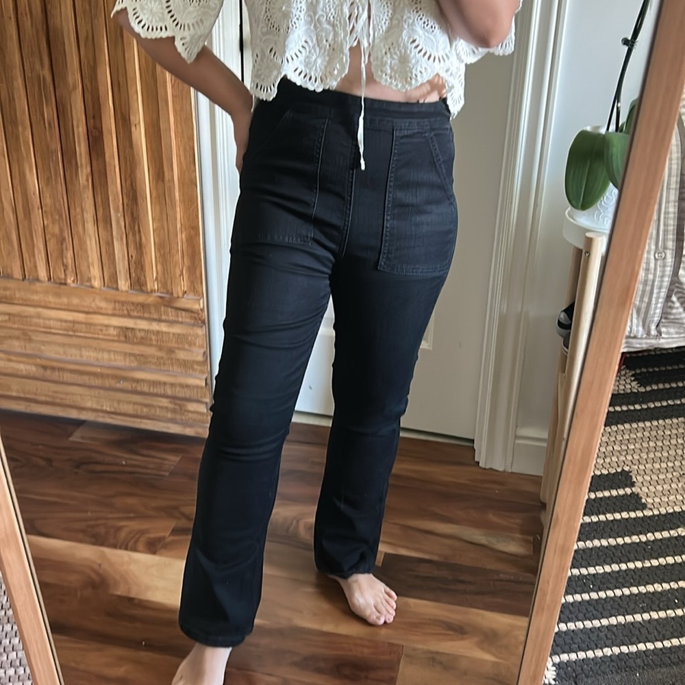 Madewell Stretch Ultra High Rise Straight Leg Jeans. Size M